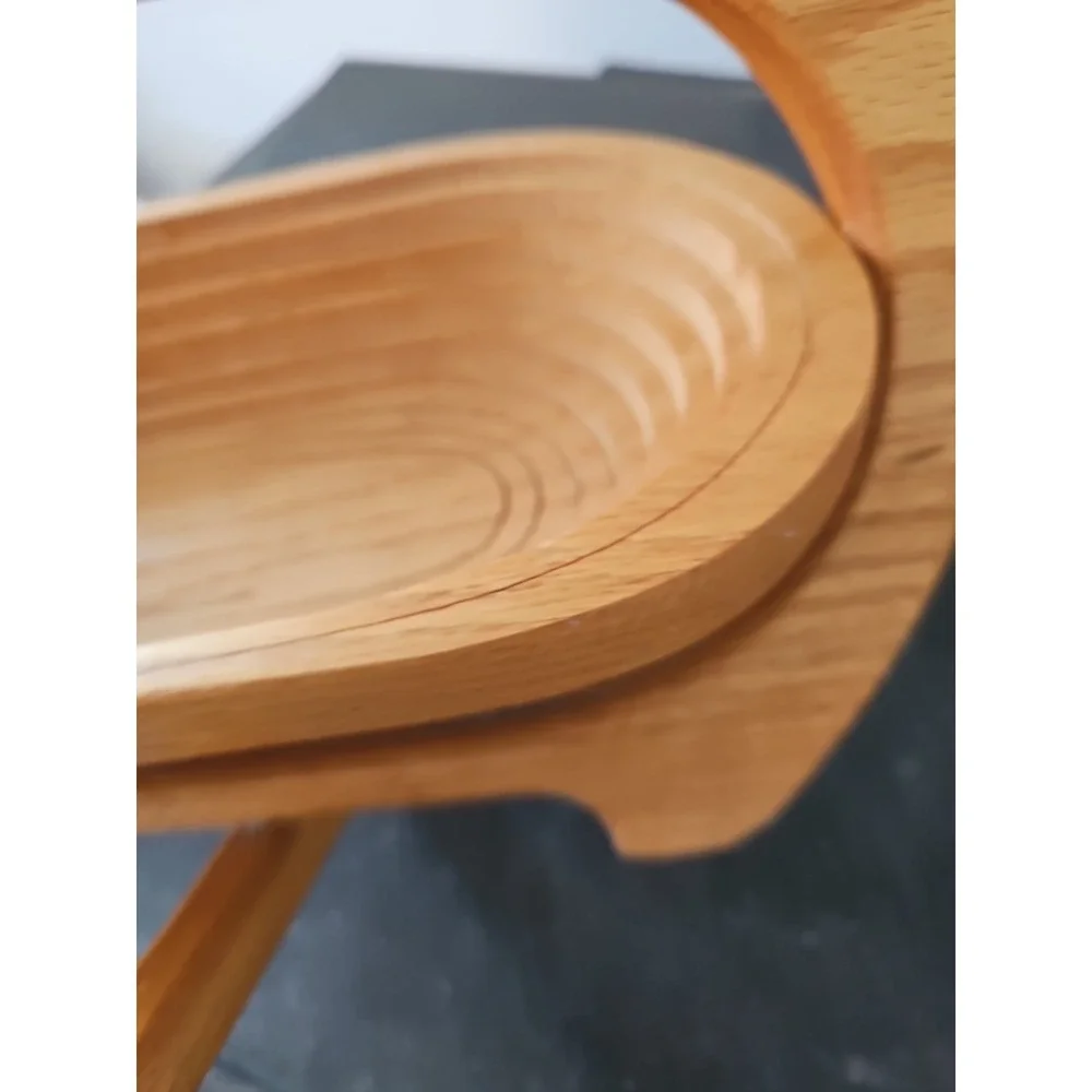 Handmade Amish Made Montana Folding Wooden Fruit Bowl Bread Basket Collapsible